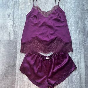 Victoria’s Secret Lace Trim Satin Sleepwear Set
